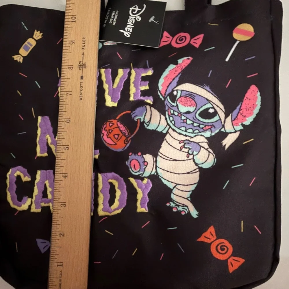 Lilo & Stitch Disney NWT  Mummy Halloween Canvas Candy Lined Tote Bag